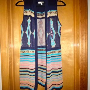 Aztec print knit top